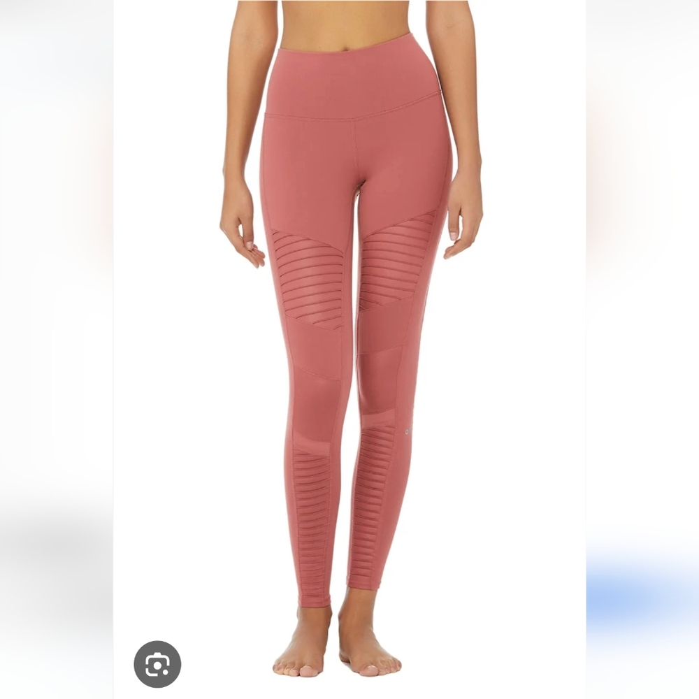 ALO Yoga Womens Burnt Red High-Waist Moto Legging Size Small
